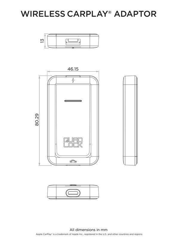 Quad lock Vezeték nélküli CarPlay adapter Quad Lock rögzítő megoldások 7