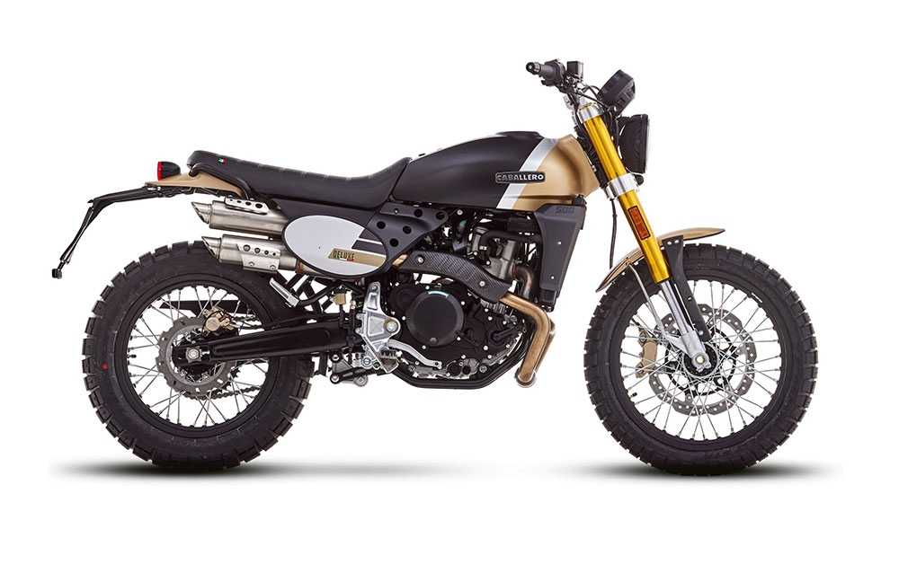 Fantic Caballero 500cc Scrambler Deluxe Gold 2024 0