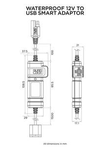 Quad lock Vízálló 12 V-os USB intelligens adapter Quad Lock rögzítő megoldások 1